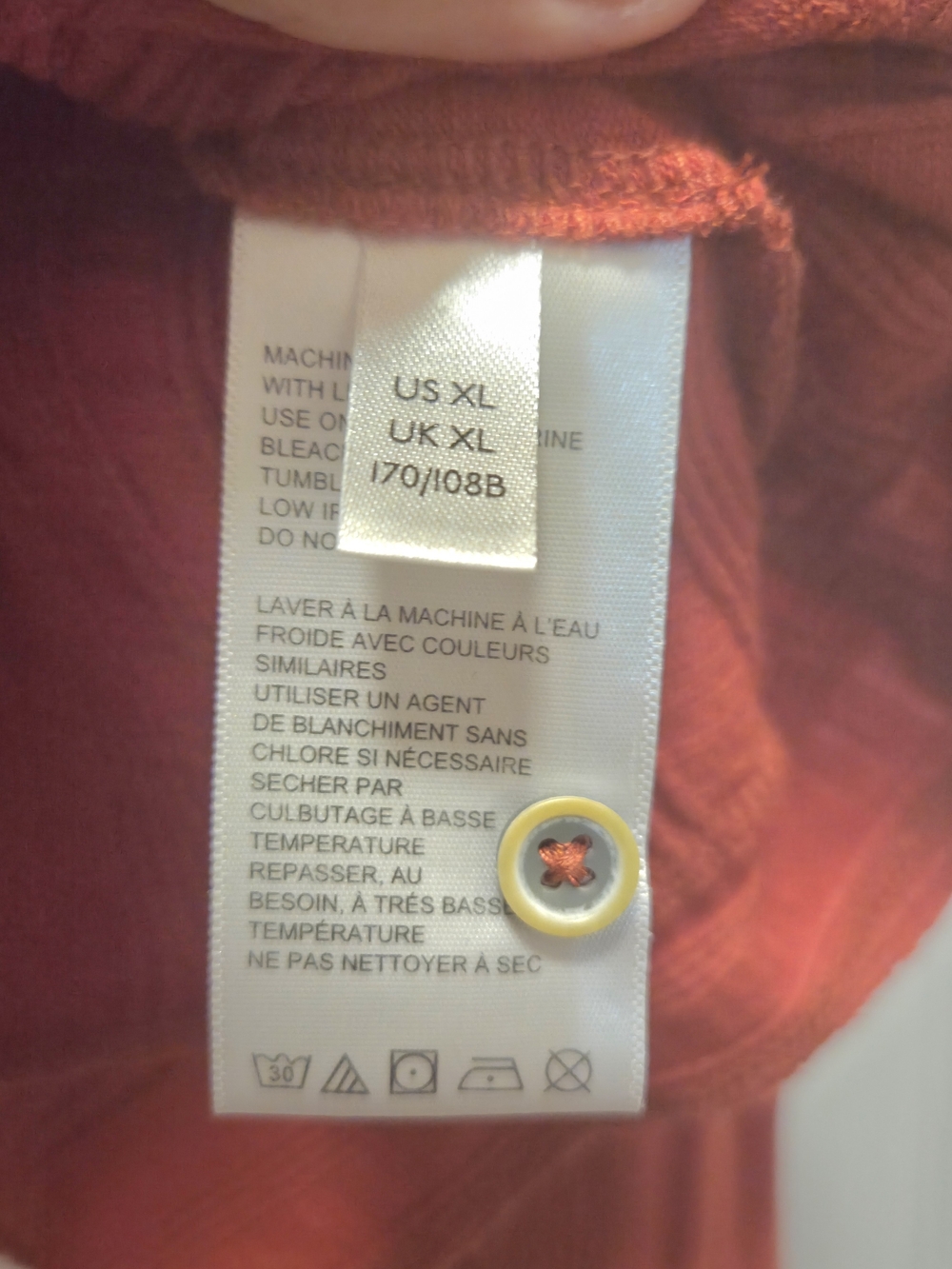 Pilcro Ribbed Button-Front Top in Rust - Picture 4 of 5